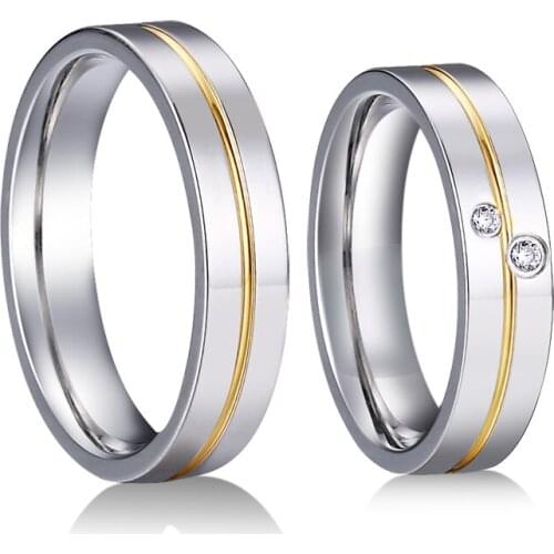 High Quality polishing his and hers Alliance wedding rings for men and women marriage finger ring Lovers valentine gift
