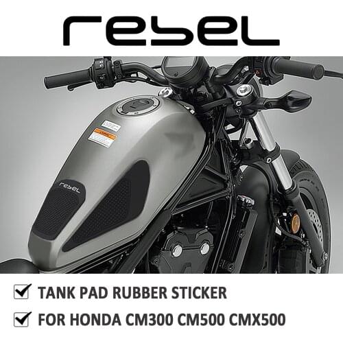 Motorcycle Tankpad Protector Knee Pad Fuel Tank Pad Grip Decal For HONDA REBEL500 REBEL300 REBEL CMX 500 CM500 CM300