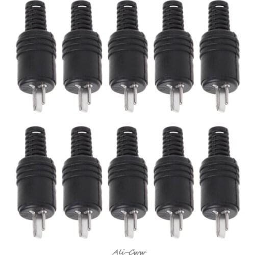 10 Pcs 2 Pin DIN Speaker Plug 2-Pin Plug Hifi Loudspeaker Cable Solder Connector wire plug New