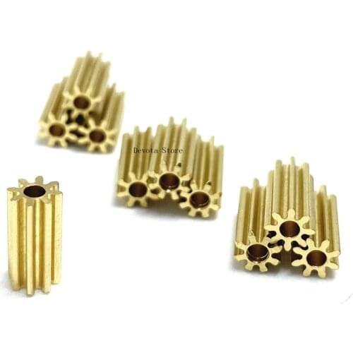 10PCS 8 Teeth Small Copper Gear M0.5 DIY Model 0.5M 8T Hole 2mm * Thickness 10mm