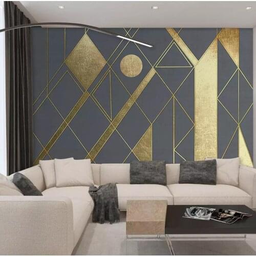 Beibehang Custom wallpaper 3d photo mural Nordic minimalist personality abstract geometric golden TV background wall paper mural