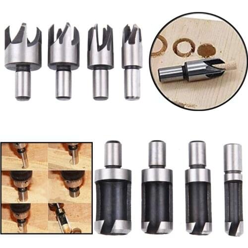8 pieces / set of cork cutter drills straight cone and taper woodworking drill cutters cork cutter drill bit tenon drilling