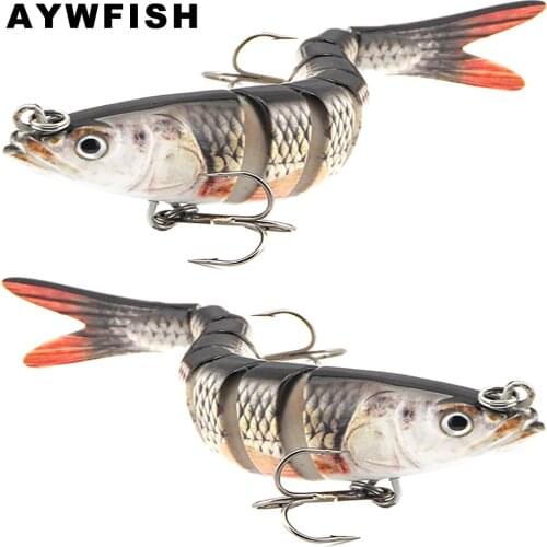 AYWFISH Jointed Swimbait 140mm 26g Sumulation Colors 8 Segments ABS Hard Plastic Multi Swim Baits For Trout Bass Fishing Lures