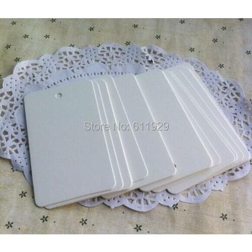 Free shipping 200 pcs/lot blank white 350 gsm paper tag 6x10cm/baking price tag/clothing hang tag/gift swing tag/labels