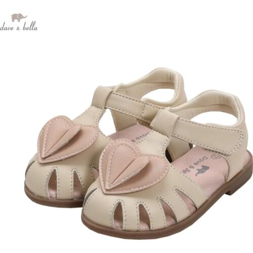 DB16544 Dave Bella summer fashion baby girls love sandals new born infant shoes girl sandals cute shoes