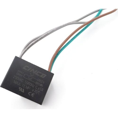 CBB61 5uF+5uF 250V 4 wires Motor Run Capacitor electrical fan 3/4/5 Speed electric fanners Electronic Regulator Cable 250VAC