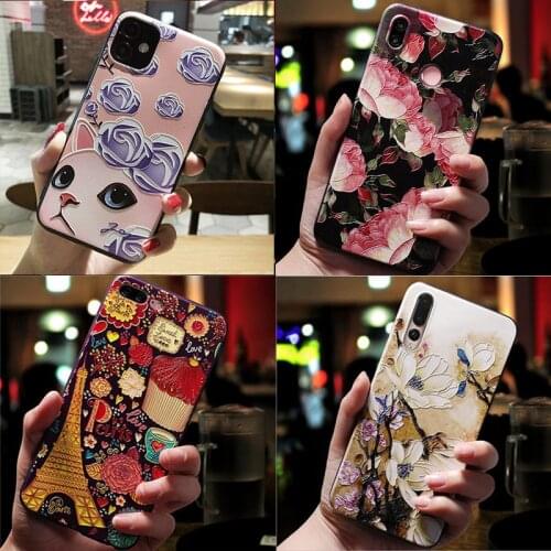 For Samsung Galaxy A50 A80 A50s A30s Case 3D Flower Emboss Soft Silicone Case For Samsung A50 A70 A30 A20 A40 Case A 50 A 30 S