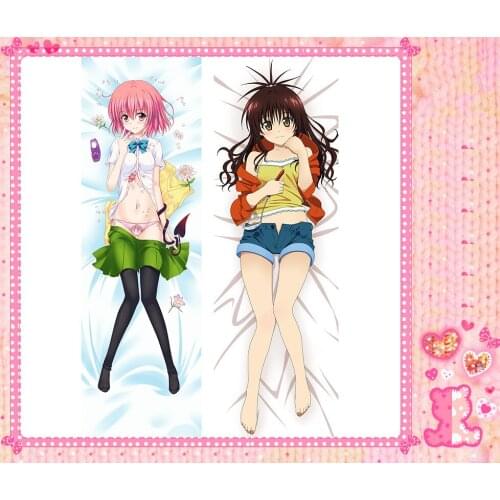 Anime Cartoon To Love Ru Darkness Momo Velia Deviluke Double Bolster Hugging Pillow Case Cover Pillowcase Peach Skin 2 Way 03