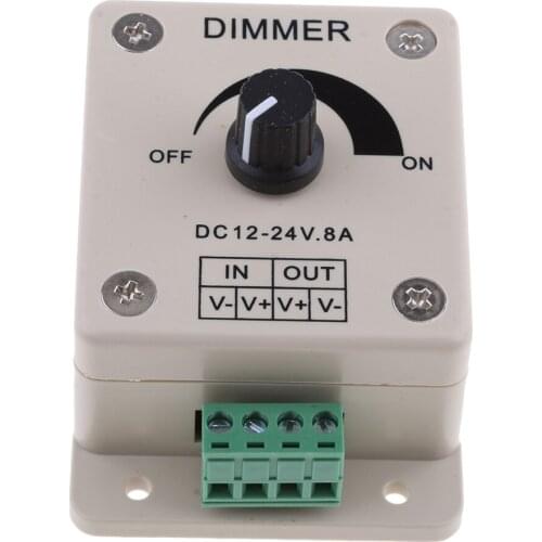 DC12V 8A Knob Dimmer LED Light Switch PWM Dimming Controller for Boat Yacht RV Truck Car Lights