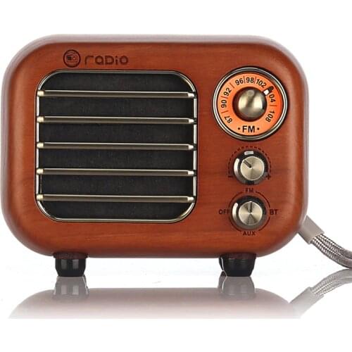 Radio Retro Bluetooth Speaker Walnut Wooden FM Radio with Old Fashioned Classic Style, TF Card & MP3 Player Loud Volume