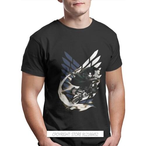 TShirts Attack On Titan SnK Eren Cool Anime Men Graphic Pure Cotton Tops T Shirt O Neck Oversize Clothing