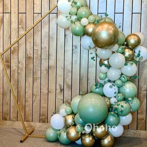Ohoho Retro Green Balloon Garland Arch Set Kids 1st Birthday Party Decoration Baby Shower Boy Baptism Wedding Ballon Accessories