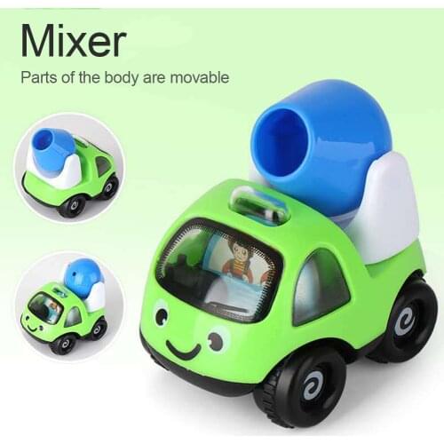 Puzzle Baby Early Educational Toy Kids Mini Inertial Car Toys Pull Back Excavator for Intelligence Development