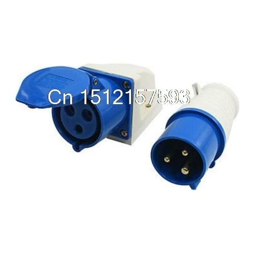 IEC309-2 32Amp 3 Pin Plug + Coupler Single Phase Industrial Waterproof Socket