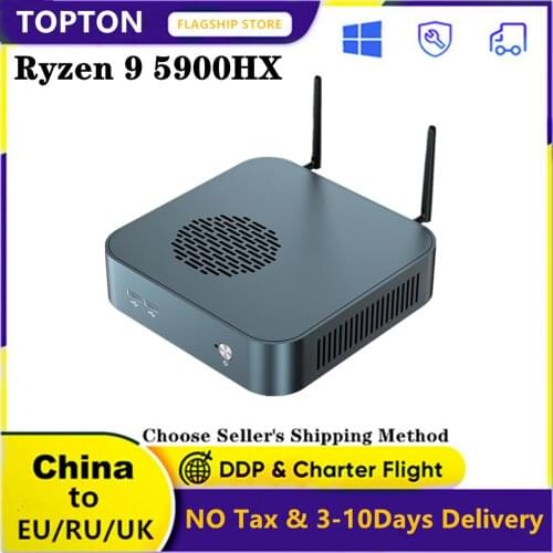 TOPTON New 2021 AMD Ryzen 7 4800H 8 Core 16 Threads 8M Cache 2*DDR4 Max 64GB Nuc Gaming Desktop Computer Windows10 AX WiFi6