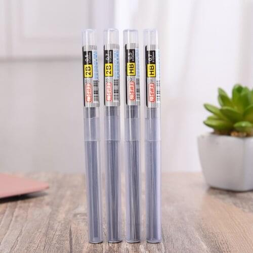 4 Pcs a lot Black Mechanical Pencil Replace Lead 05 07mm Erasable Automatic Graphite Pencil Refill 2B Hb 2H Stationery Supplies