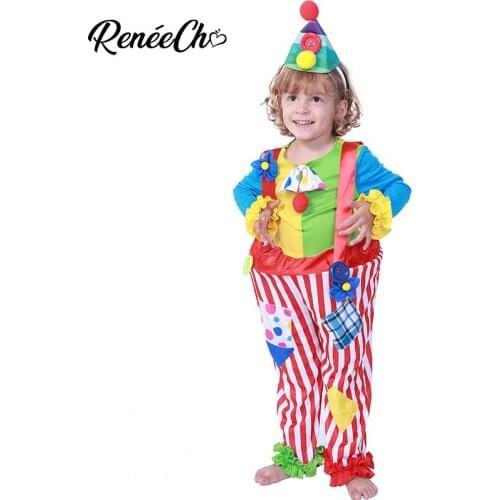 Halloween Costume for kids karnaval costum kid boy Kids Clown Costume cute funny Child kostum Halloween for magic performance