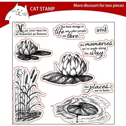 Lotus / Lotus leaf Transparent Clear Stamps For Scrapbooking Card Making Photo Album Silicone Stamp DIY Decorative Crafts