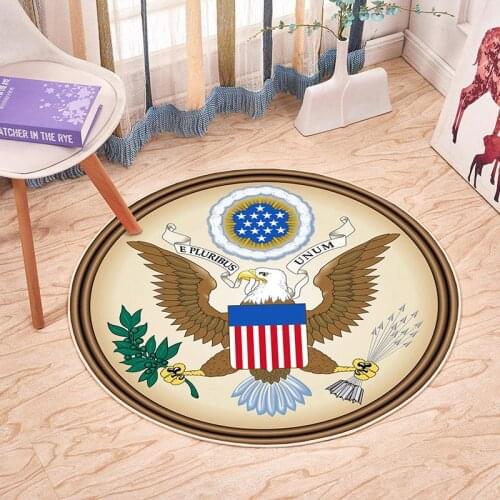 Bald Eagle Animal Cartoon Non-slip Round Rug Floor Mat Bedroom Living Room Home Decoration