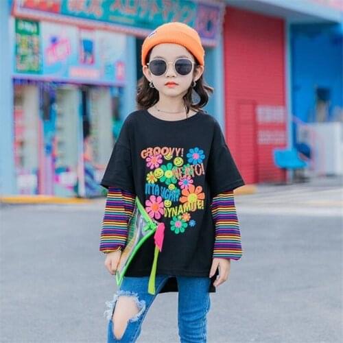 2021 New Spring Autumn Tops Hoodies Girls Sweatshirts Coat Kids Outwear Teenager Children Clothes High Quality