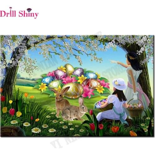 Easter egg Diamond Painting Cross Stitch DIY Diamond Mosaic Kit square Diamond Embroidery Patterns rhinestone Wall Art Painting