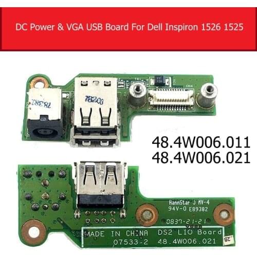 DC Power & VGA USB Jack Board For Dell Inspiron 1526 1525 On Power Port board 48.4W006.011 48.4W006.021 07533-2 48.4W032.021