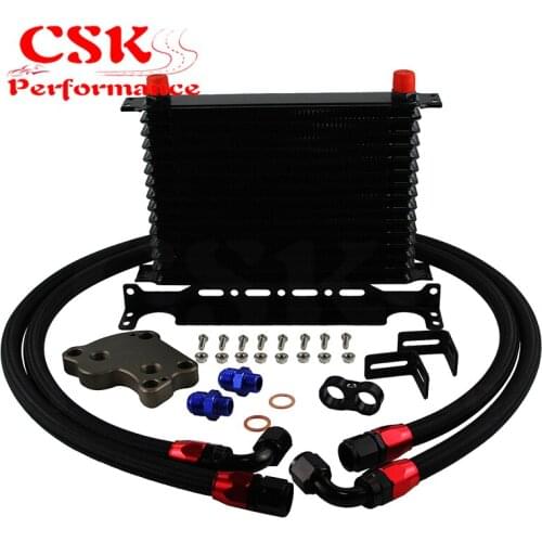 15 Row 262mm AN10 Trust Oil Cooler Kit Fits For BMW Mini Cooper R53 Supercharger Black/Blue/Gold