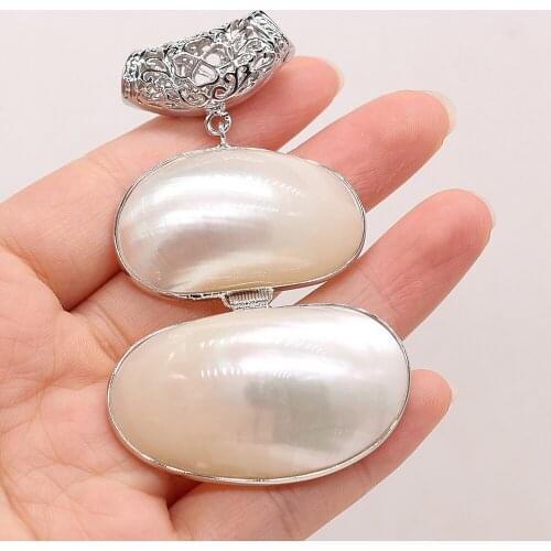 Natural Shell Pendant The Mother Of Pearl Irregular Egg-Shaped Pendant For Jewelry Making DIY Necklace Earrings Accessory