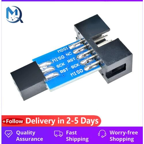 Atmega128 Atmega8 10 Pin To Standard 6 Pin Adapter Board Converter 5V USBASP ISP AVR USB Programmer Module With JATG Wire Case