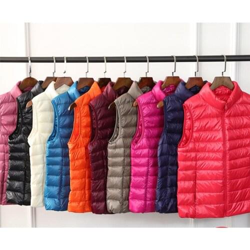 Gowyimmes Autumn Slim Women Down Vest Big Size Lady Short Light Thin Sleeveless Down Coats Jacket Waistcoat Winter Clothes PD539