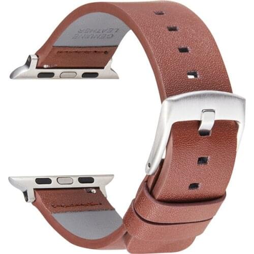 Soft Genuine Leather Watch Straps for Apple Series 6 SE 5 4 3 Male Bracelet 40mm 44mm Strap for iwatch Watchband 38mm 42mm