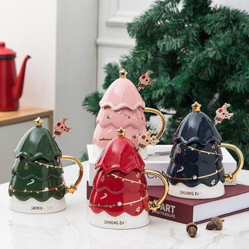 Christmas cup creative mug personality couple cup trend cute female office coffee cup ceramic drinking cup