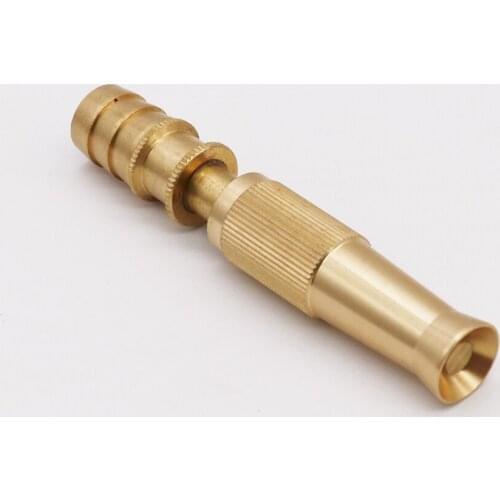 Garden brass Adjustable spray gun Hose Nozzle High pressure straight copper gun for car wash watering flower garden hose wand