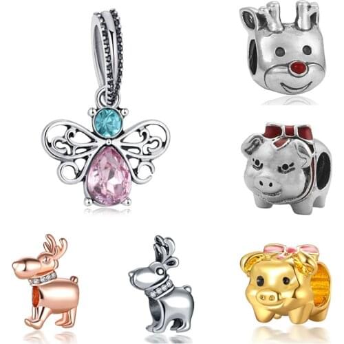 Charms plata de ley plata de ley original bracelet beads for jewelry making valentines day mary bijoux ceramic charm