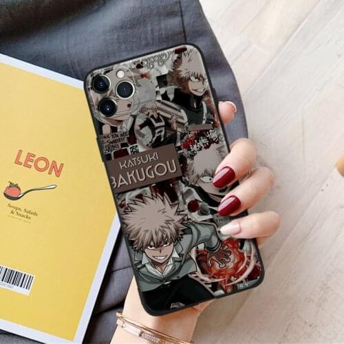 Bakugou Katsuki My Hero Academia Silicone for IPhone Se 6 6s 7 8 Plus X XR XS 11 12 Mini Pro Max Glass Phone Case Cover Shell