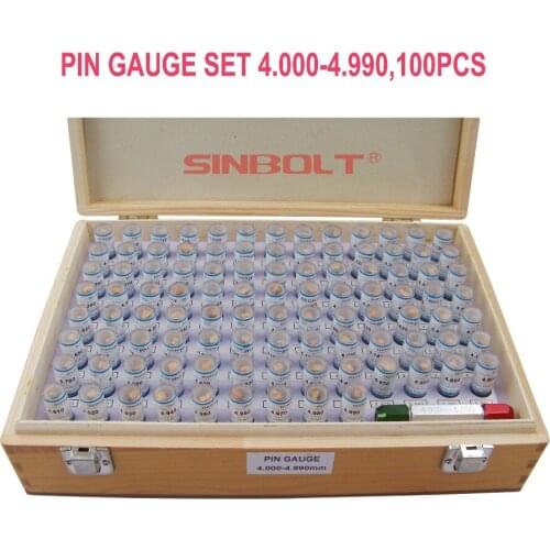 Sinbolt pin gauge /Plug Gauge Set,4.000mm--4.990mm,100pcs+Pin Gauge Handle,fast delivery