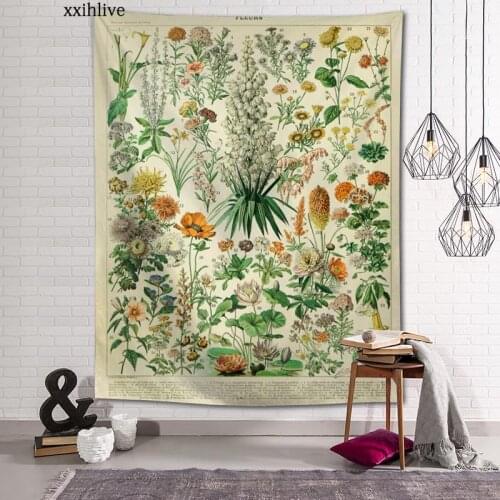 Nordic Style Art Butterfly Plant Tapestry Customizable Bohemian Wall Hanging Room Carpet HD Tapestries Art Home Decoration