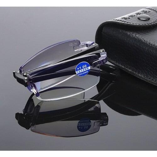 Foldable Presbyopia Glasses Folding Reading Glasses Men Women Vintage Computer Eyeglasses with case 1.0 1.5 2.0 2.5 3.0 3.5 4.0