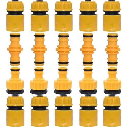 SPRYCLE 20PC 1/2" Hose Tube Connector Repair Adapter Plug Quick Coupling Drip Irrigation 1/2'' 3/4'' Nipple Fitting Garden Tools