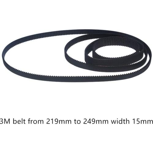 HTD 3M Timing belt length from 219mm to 249mm width 15mm 16mm Rubber HTD3M synchronous 219-3M 249-3M closed-loop