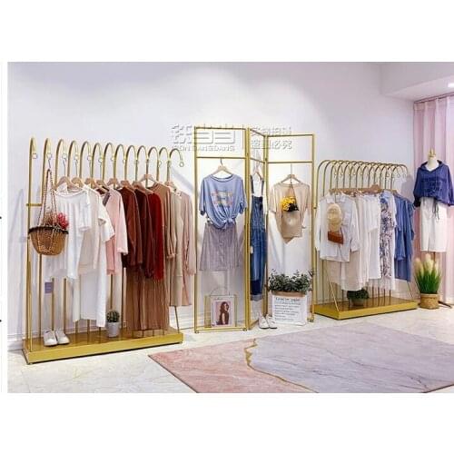 Clothing store hanger floor style creative simple iron display rack womens model props clothing shelves display rack