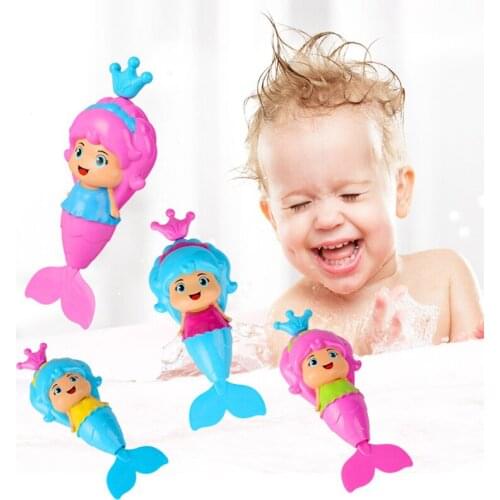 1 PC Cute Mermaid Clockwork Dabbling Bath Toy Swim Fish Classic Swimming Water Wind Up Toy Baby Bath Toys Kids Gifts