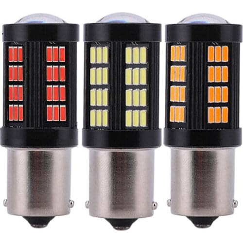 10pcs Car LED 1156 BA15S BAU15S 4014 66SMD Auto DRL Turn Signal Light Bulb Brake Light Reverse Lamp White Red Yellow DC 12V