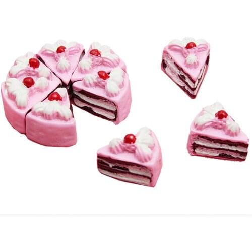 10PCS Flat Back DIY Miniature Artificial Fake Food Cake Resin Cabochon Decorative Craft Play Doll House Toy