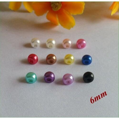 100pcs 6mm mixed 12 color Bulk decorative buttons pearl buttons for sewing Miss cardigan chiffon shirt decorate buttons