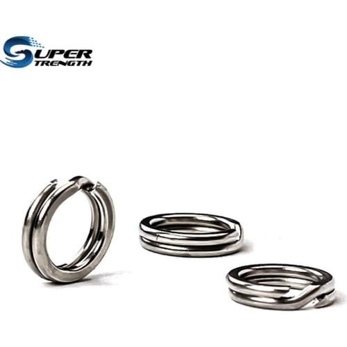 100pcs Fishing gear accessories flattening double-ring stainless steel strong lure ring flattening ring connector ring