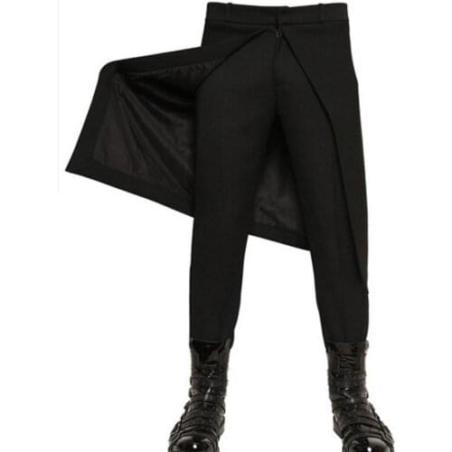 27-44 NEW 2017 Mens clothing Fashion personality DJ tide Straight leg pants Culotte pants stage plus size singer costumes