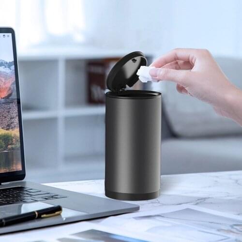 Car Trash Bin Alloy Garbage Can For Car Dustbin Waste Rubbish Basket Bin Organizer Storage Holder Bag Auto Accessories