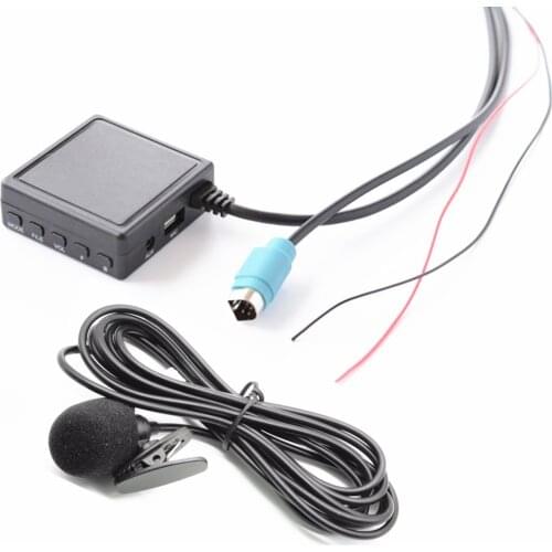 Car Radio Bluetooth 5.0 Micphone Handsfree Wireless Audio AUX-IN USB Wiring Stereo Adapter for Alpine KCE-236B