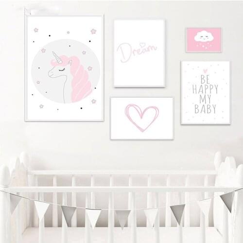Modern Style Children Cartoon Cute Canvas Painting Wall Art Nordic Posters and Prints Wall Pictures for Living Bedroom Decor